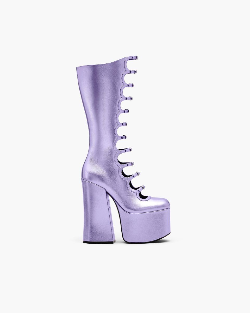 Marc Jacobs The Metallic Kiki Knee High Boot Purple | LTBJPS139