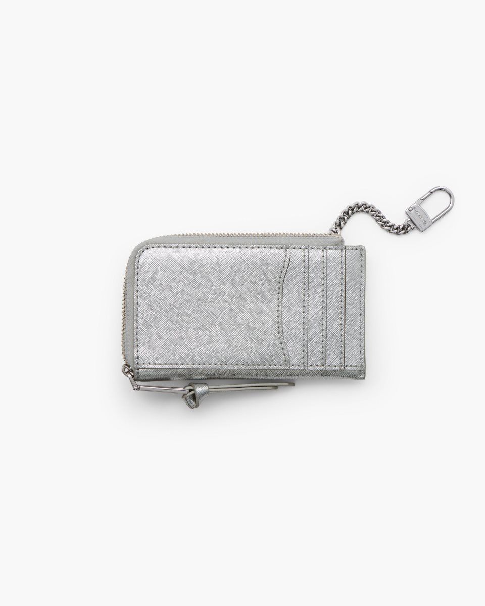 Marc Jacobs The Metallic Utility Snapshot Top Zip Multi Wallet Silver | HUXYES253