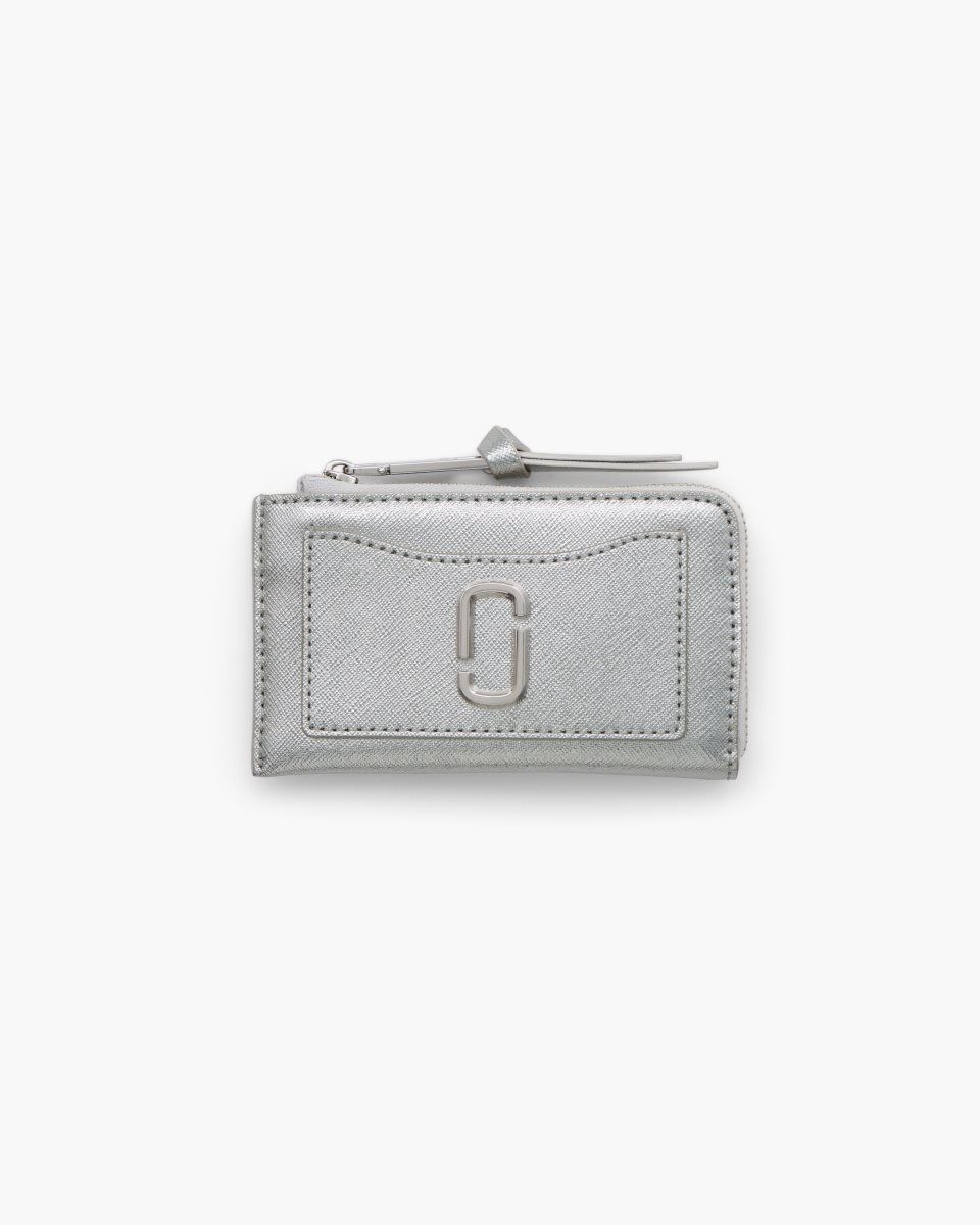 Marc Jacobs The Metallic Utility Snapshot Top Zip Multi Wallet Silver | HUXYES253