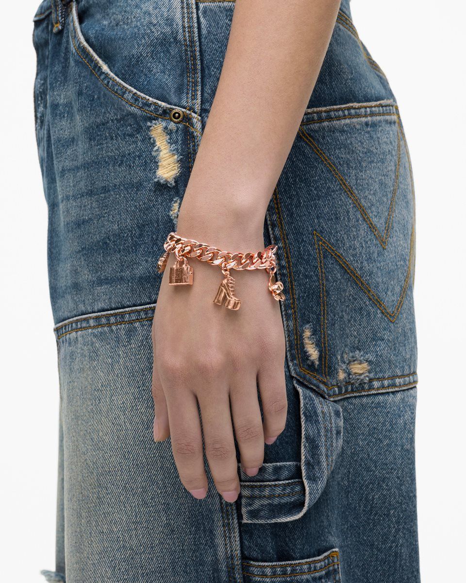 Marc Jacobs The Mini Icon Charm Bracelet Rose Gold | NZTUBS971