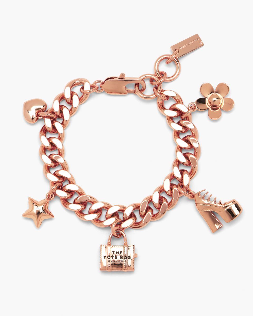 Marc Jacobs The Mini Icon Charm Bracelet Rose Gold | NZTUBS971