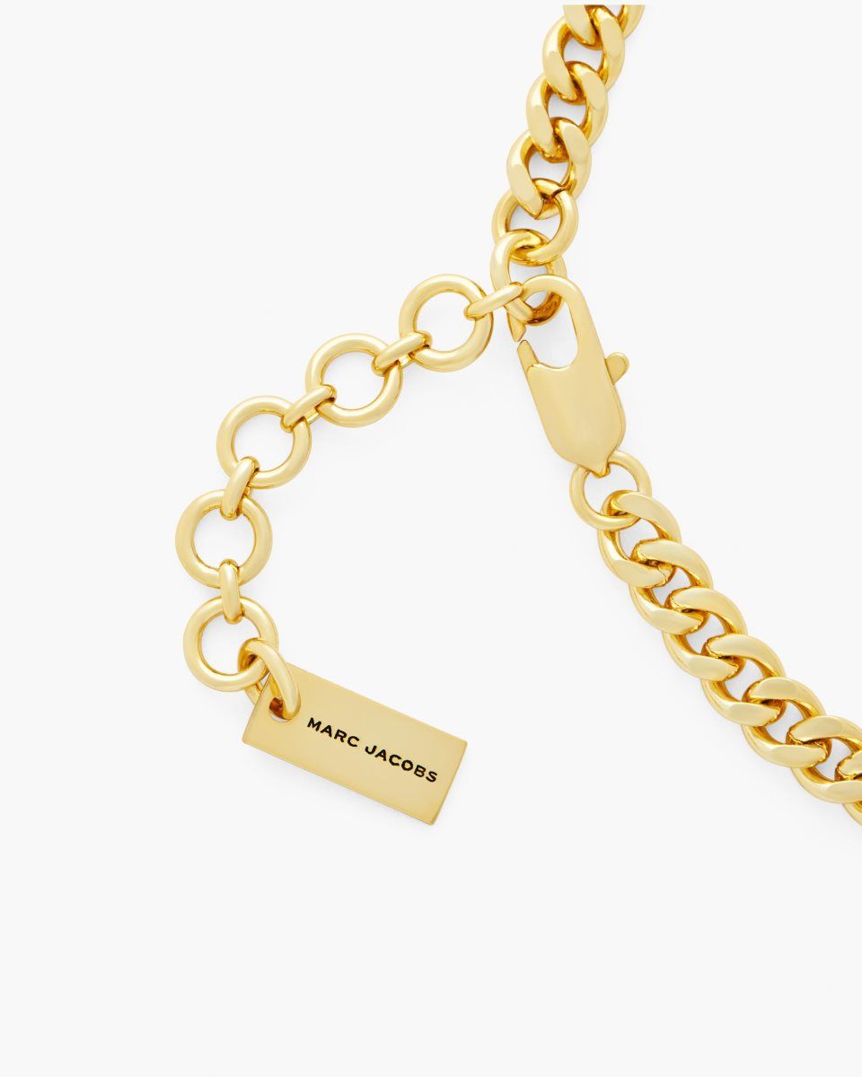 Marc Jacobs The Mini Icon Charm Necklace Light Gold | LEPFDM476