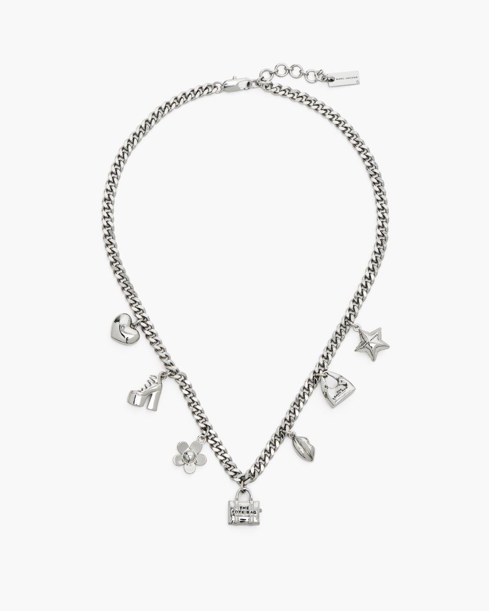 Marc Jacobs The Mini Icon Charm Necklace Light Silver | SKUROZ017