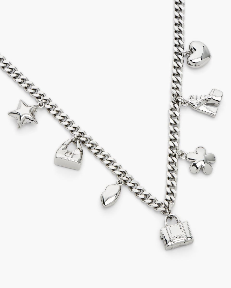 Marc Jacobs The Mini Icon Charm Necklace Light Silver | SKUROZ017