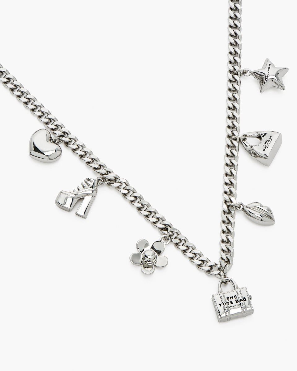 Marc Jacobs The Mini Icon Charm Necklace Light Silver | SKUROZ017