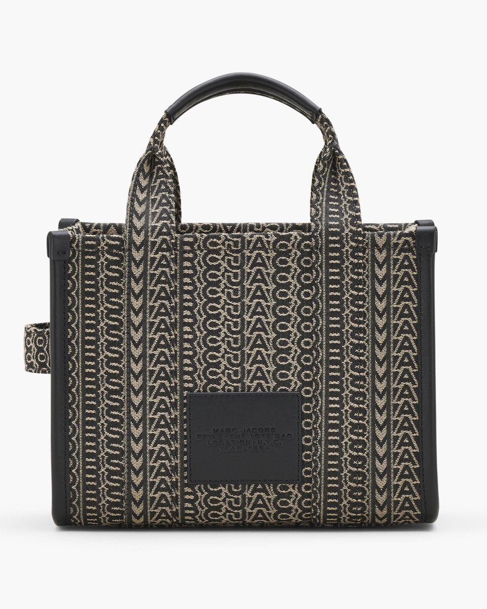 Marc Jacobs The Monogram Jacquard Small Tote Bag Beige Multicolor | BZFKGW250