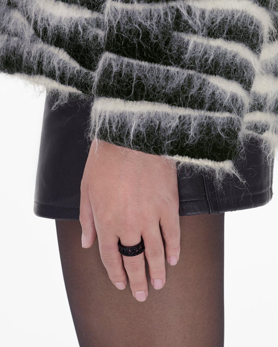 Marc Jacobs The Monogram Pave Ring Black / Black | QZPXHO689