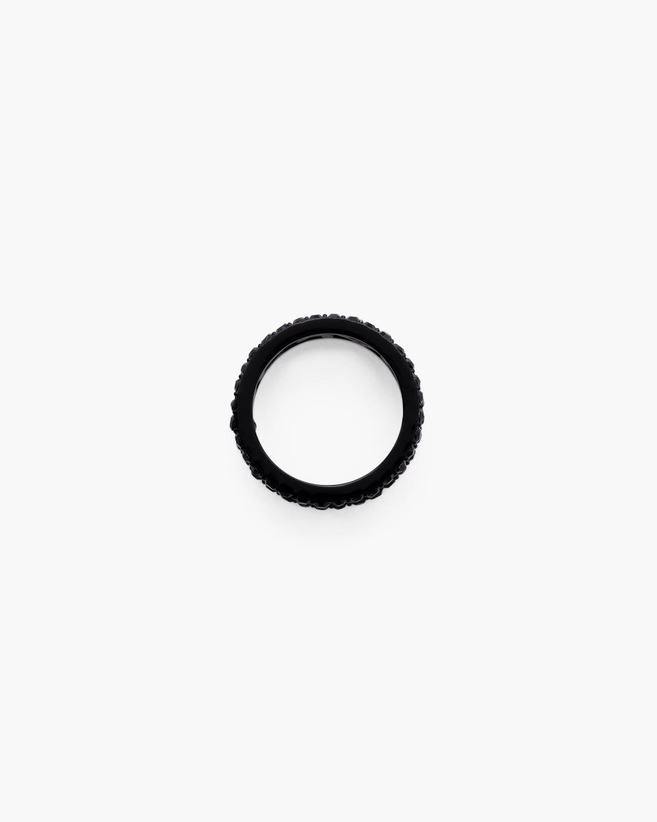 Marc Jacobs The Monogram Pave Ring Black / Black | QZPXHO689