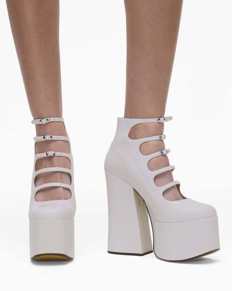 Marc Jacobs The Patent Leather Kiki Ankle Boot White | RCFVNU748