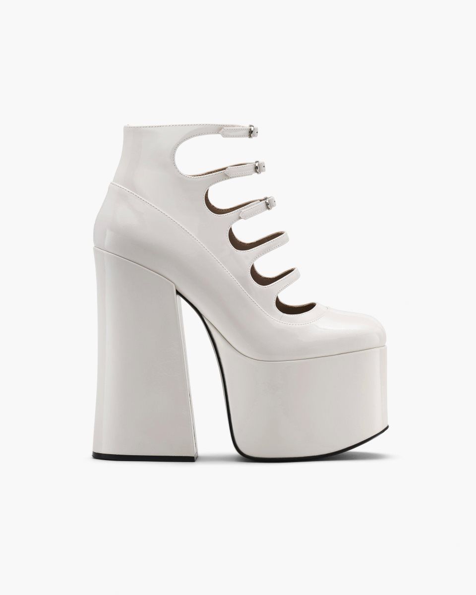 Marc Jacobs The Patent Leather Kiki Ankle Boot White | RCFVNU748