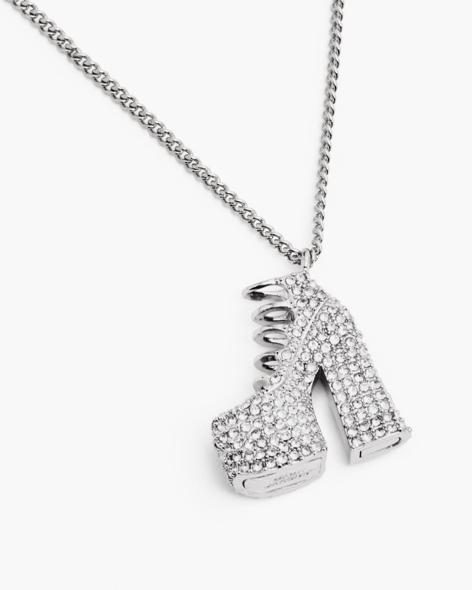 Marc Jacobs The Pave Kiki Boot Necklace Silver | WSUBMJ652