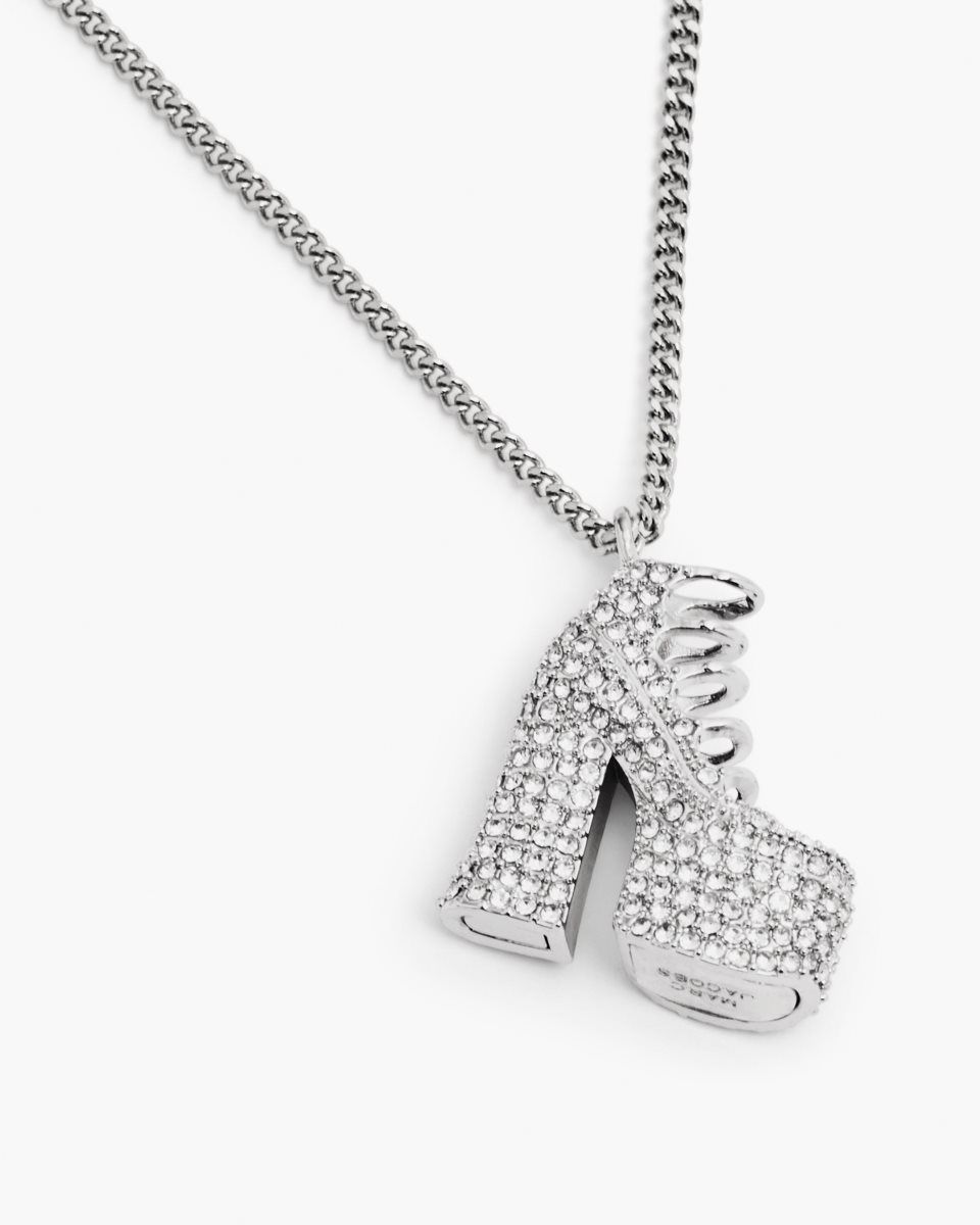 Marc Jacobs The Pave Kiki Boot Necklace Silver | WSUBMJ652