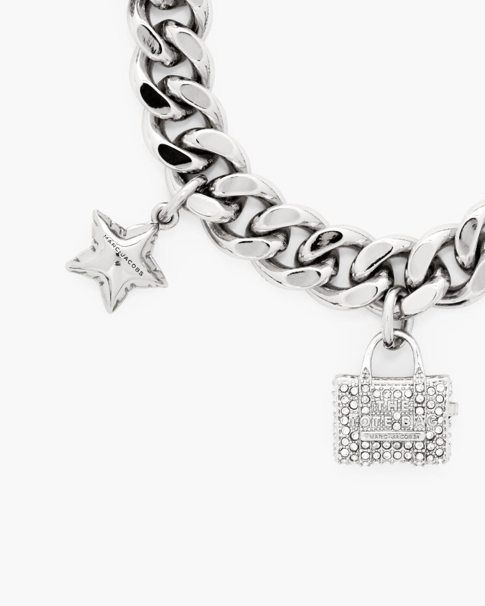 Marc Jacobs The Pave Mini Icon Charm Bracelet Silver | ZFQSIU042