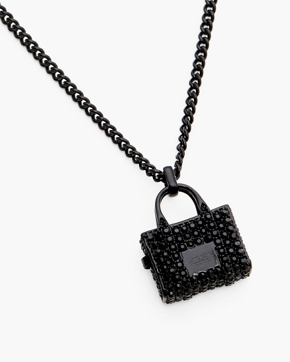 Marc Jacobs The Pave Tote Bag Necklace Black / Black | LCFIBW048