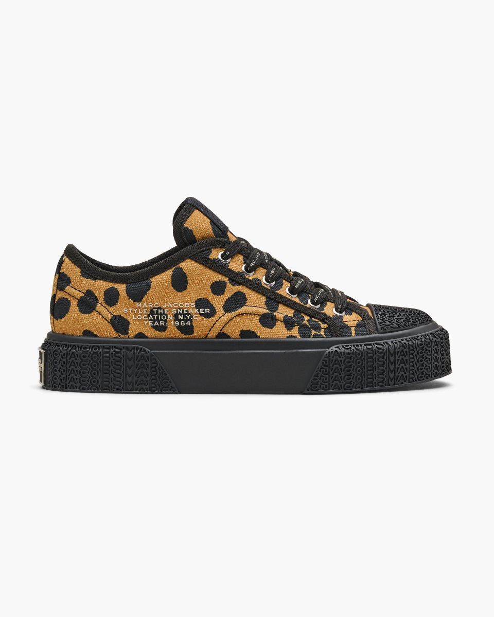 Marc Jacobs The Printed Canvas Sneaker Black Multicolor | VFKMUN435