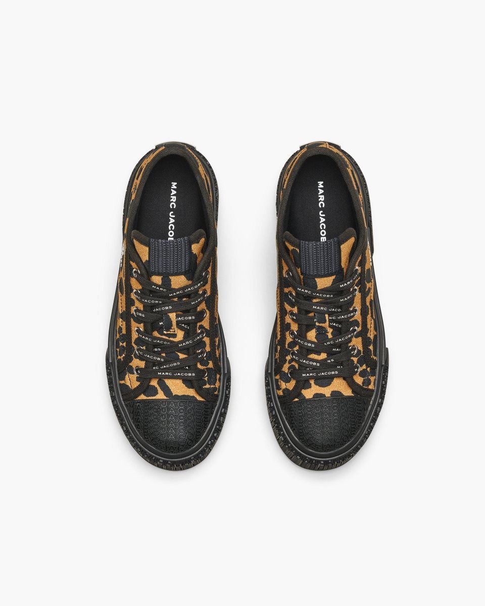 Marc Jacobs The Printed Canvas Sneaker Black Multicolor | VFKMUN435