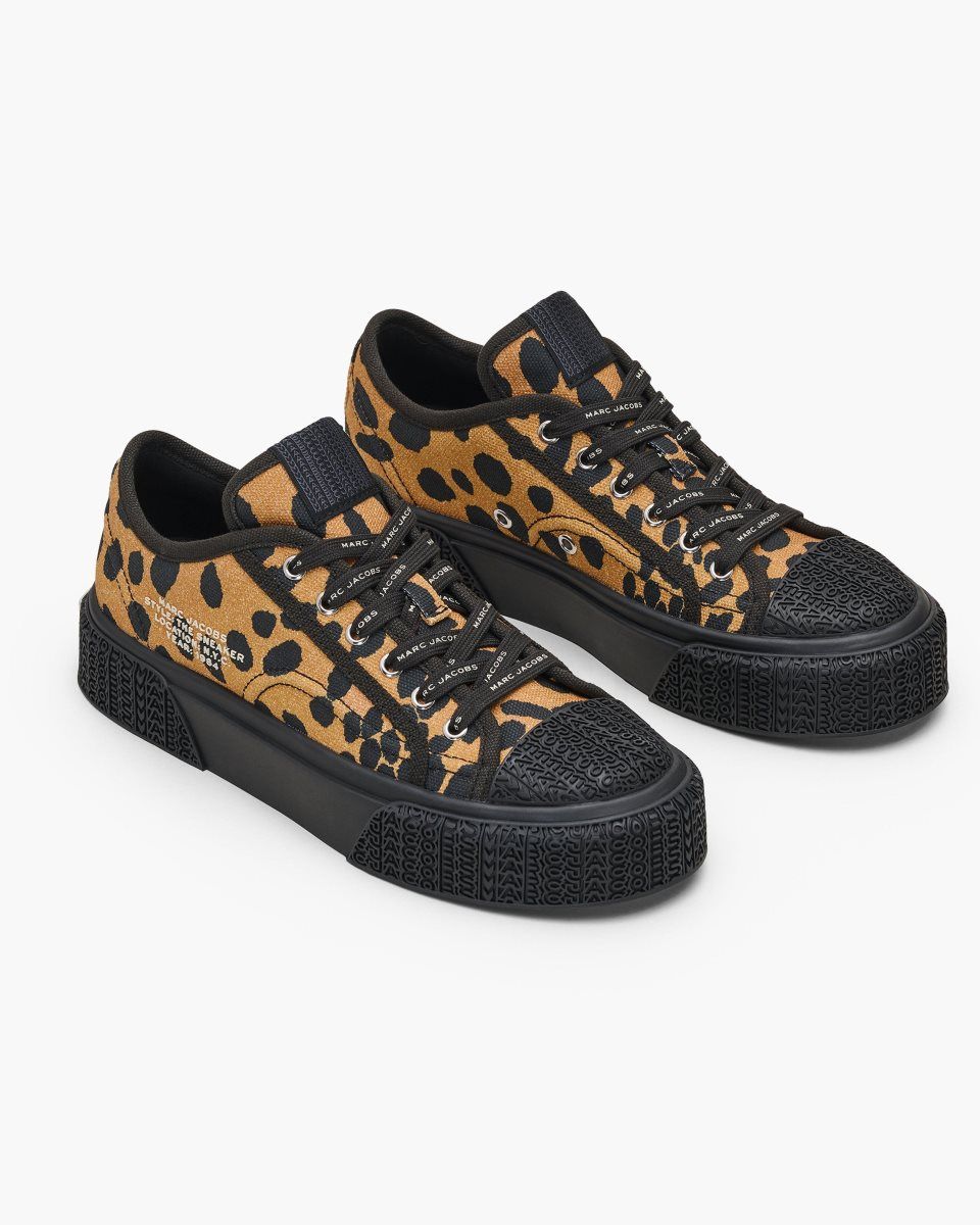 Marc Jacobs The Printed Canvas Sneaker Black Multicolor | VFKMUN435