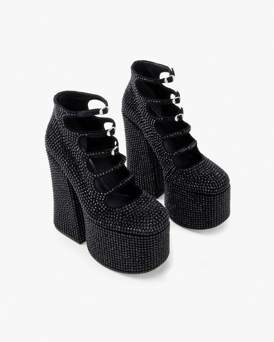 Marc Jacobs The Rhinestone Kiki Ankle Boot Black / Black | ECFVQM607