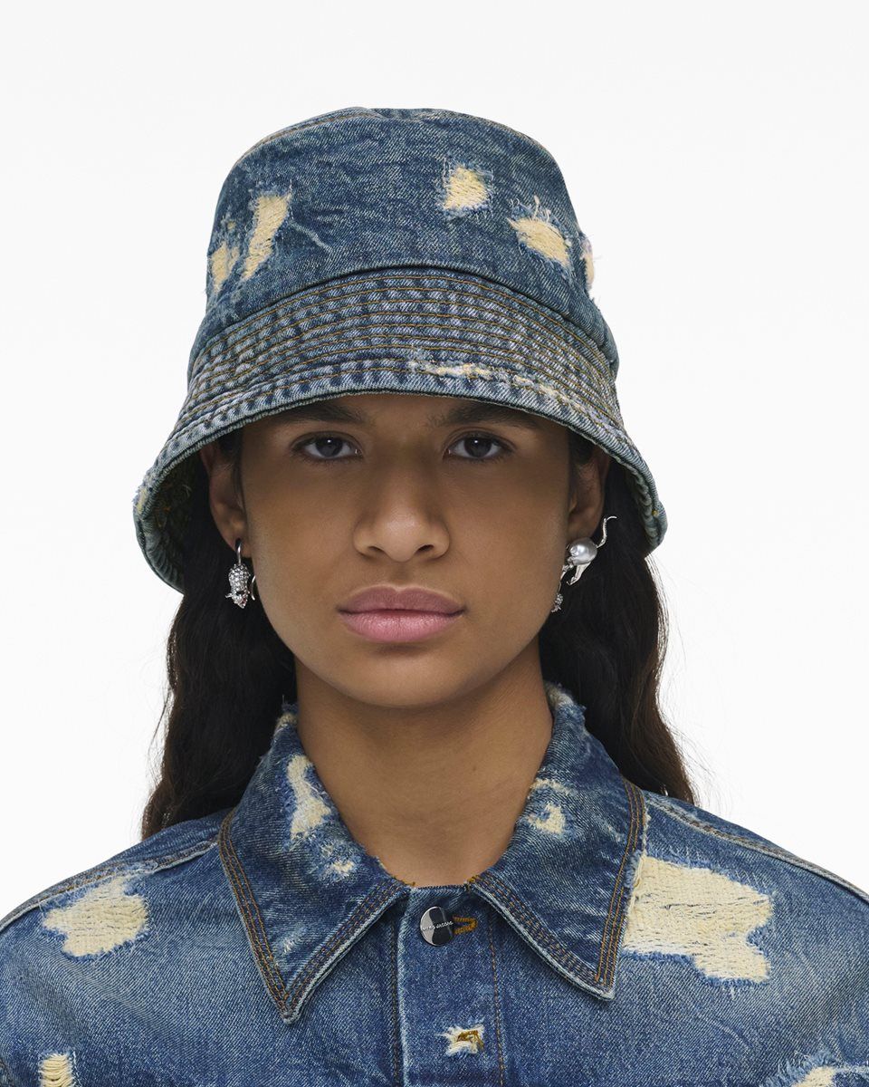 Marc Jacobs The Rip And Repair Bucket Hat Indigo | YTONIQ483