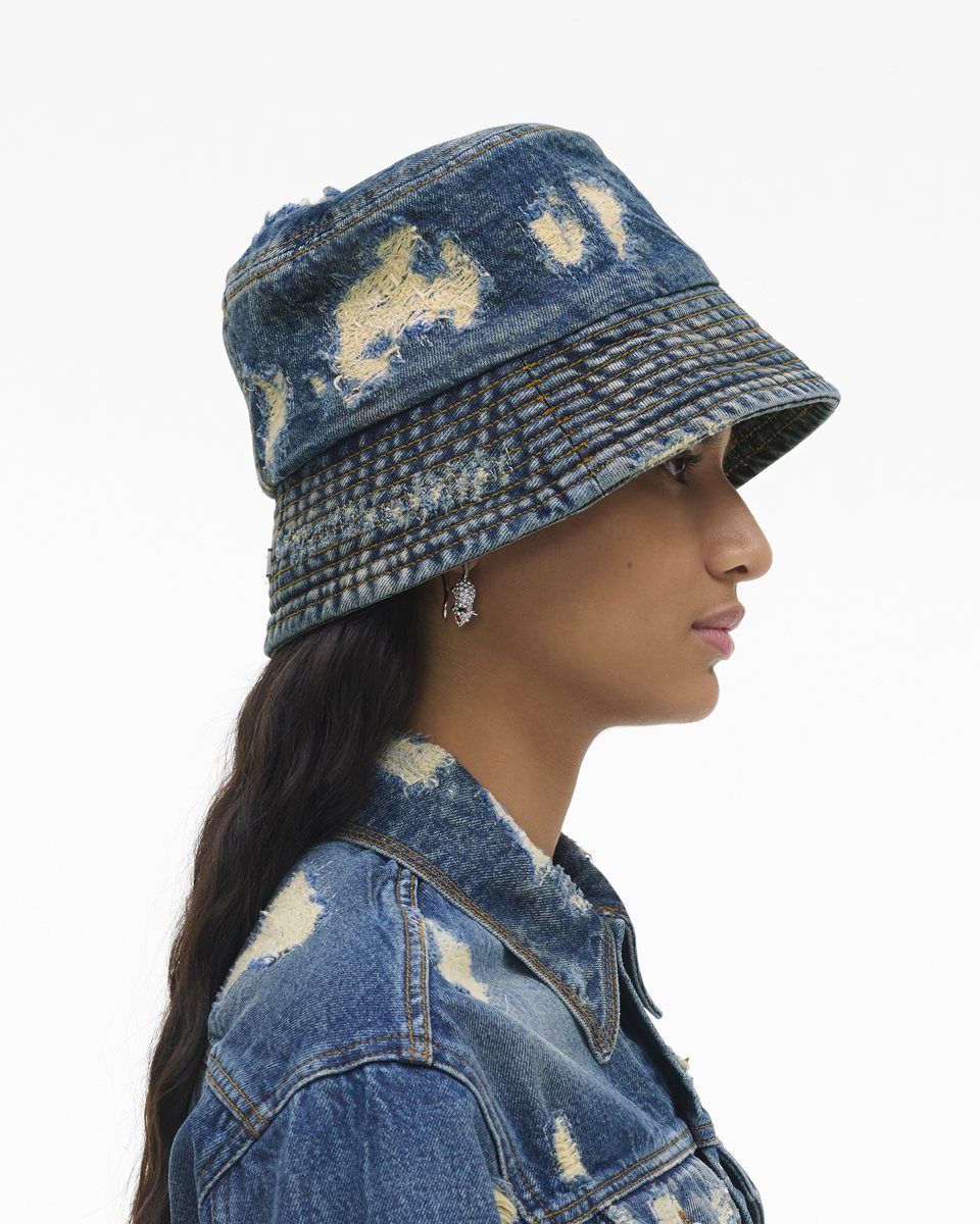 Marc Jacobs The Rip And Repair Bucket Hat Indigo | YTONIQ483