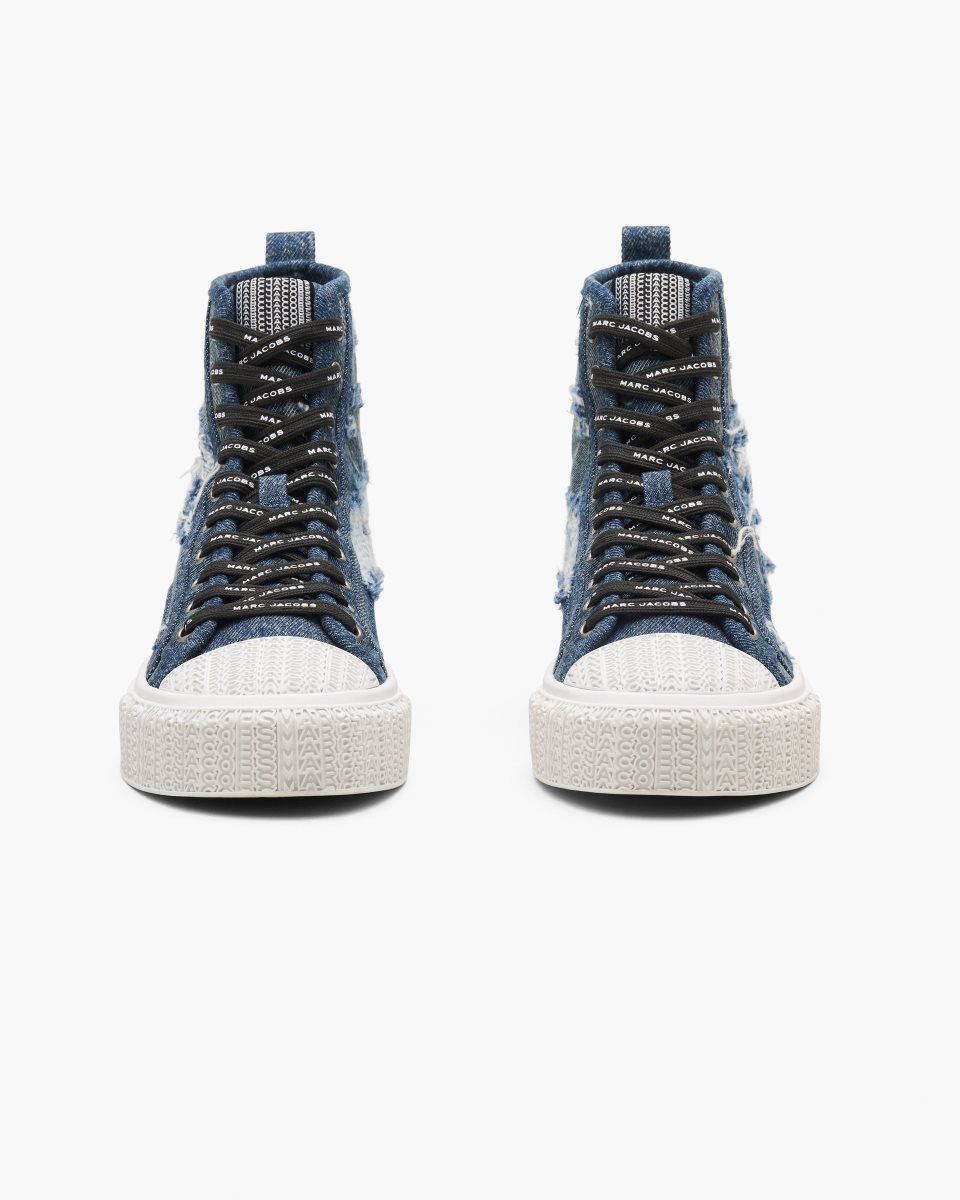 Marc Jacobs The Rip And Repair Denim High Top Sneaker Indigo | RYMIAE508