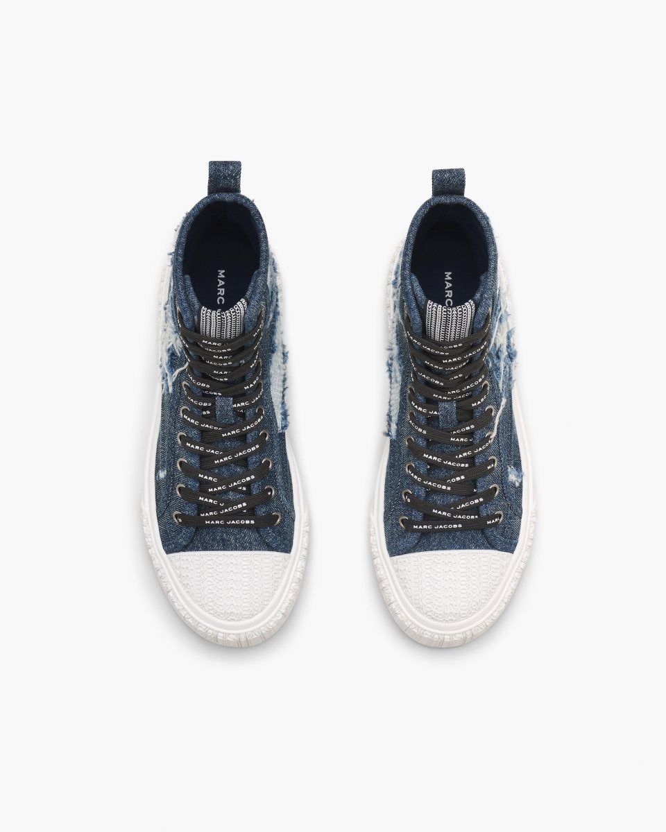 Marc Jacobs The Rip And Repair Denim High Top Sneaker Indigo | RYMIAE508