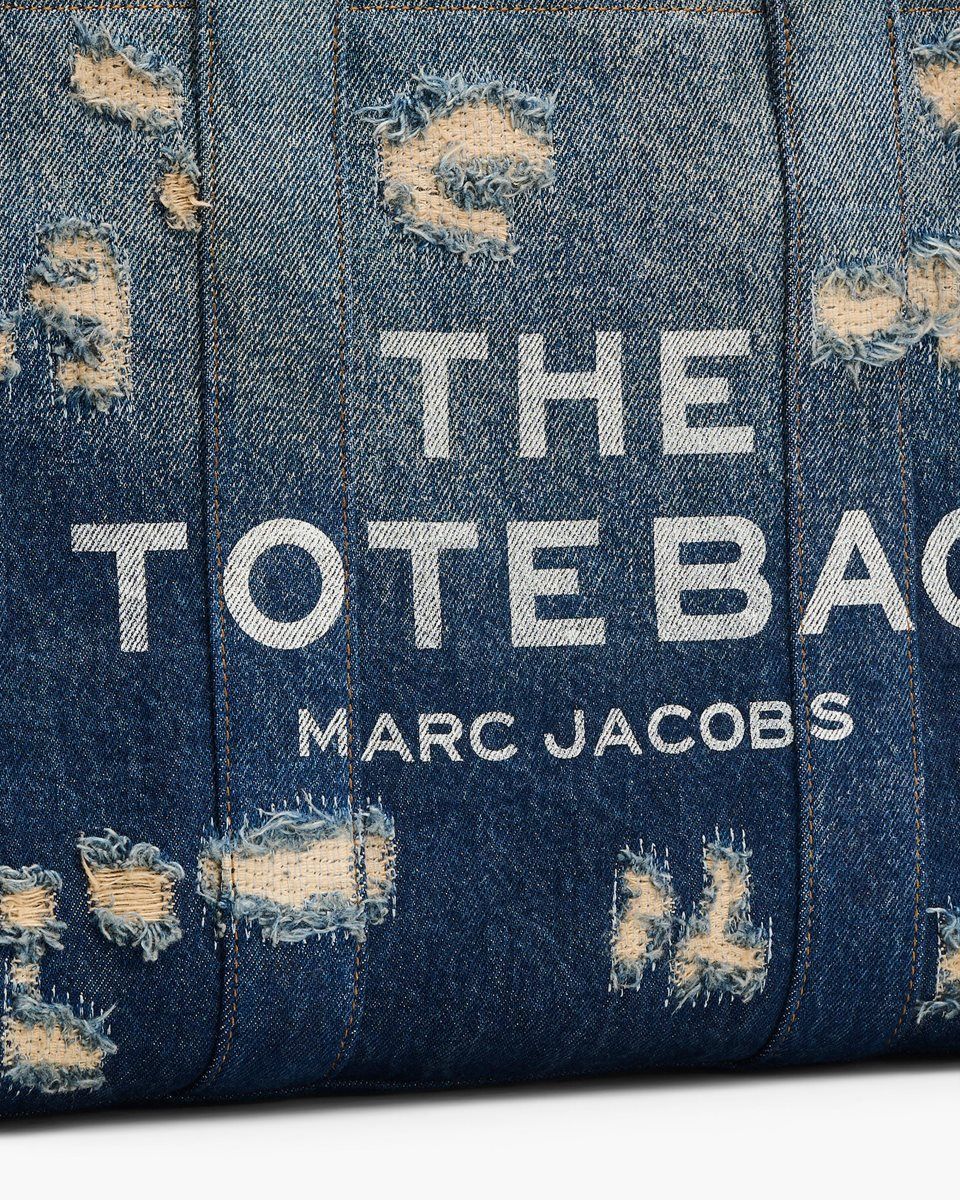 Marc Jacobs The Rip and Repair Denim Medium Tote Bag Indigo | MLGAPS506