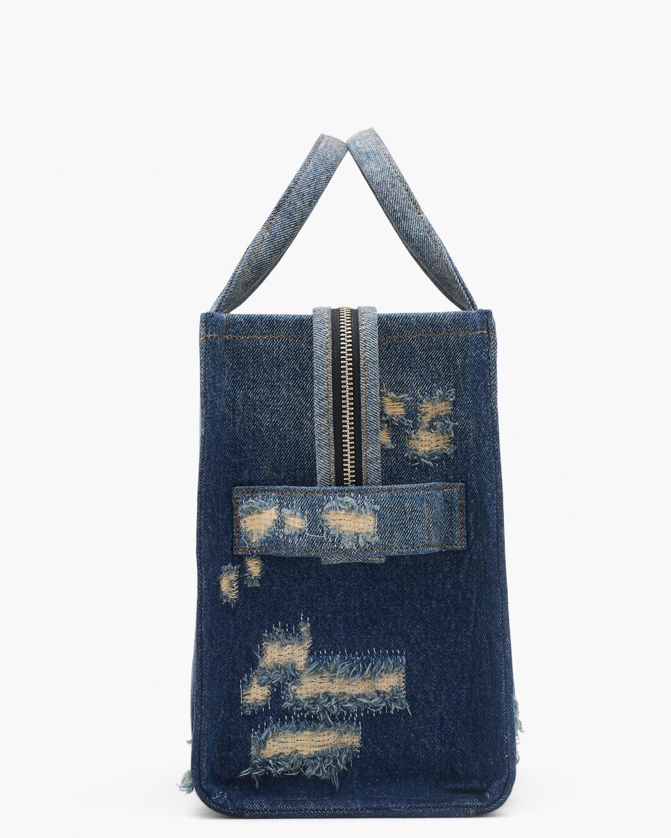 Marc Jacobs The Rip and Repair Denim Medium Tote Bag Indigo | MLGAPS506