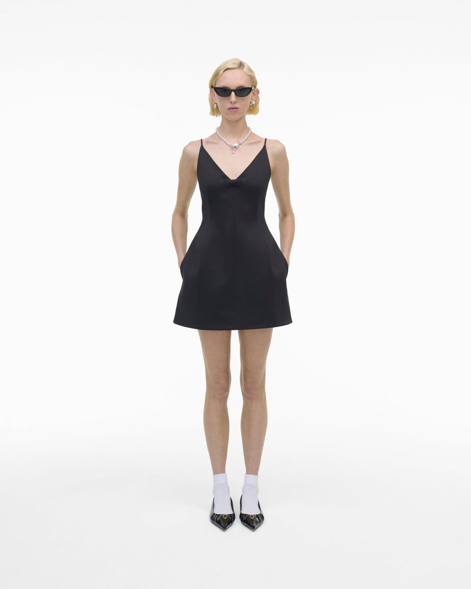 Marc Jacobs The Satin Bow Dress Black | DKYZOP397