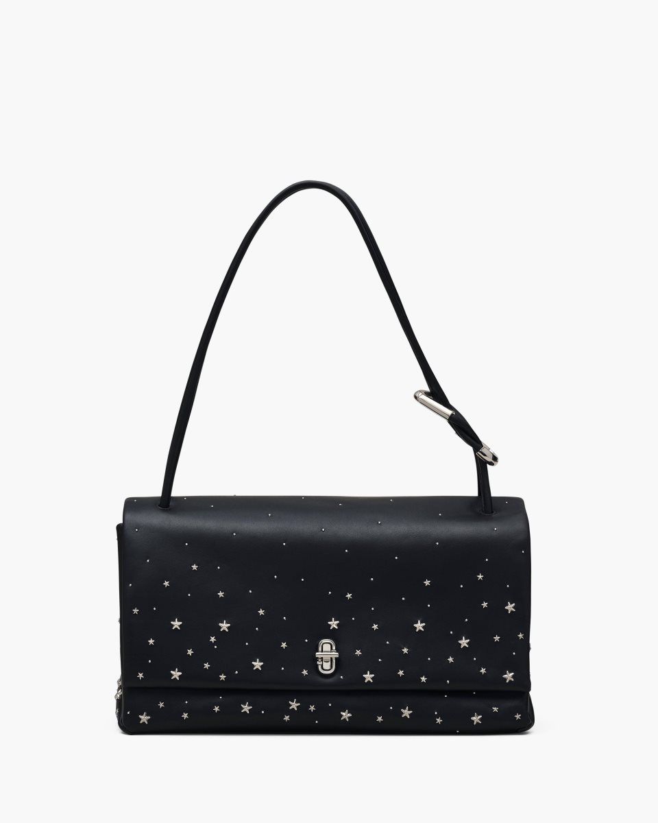 Marc Jacobs The Star-Studded Leather Large Dual Bag Black | DTQFOX105