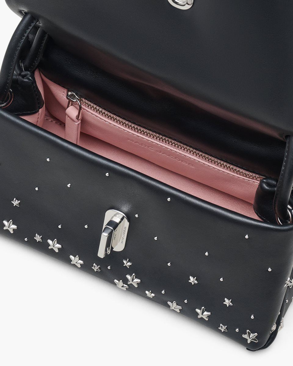 Marc Jacobs The Star-Studded Leather Mini Dual Bag Black | MIAWTK374