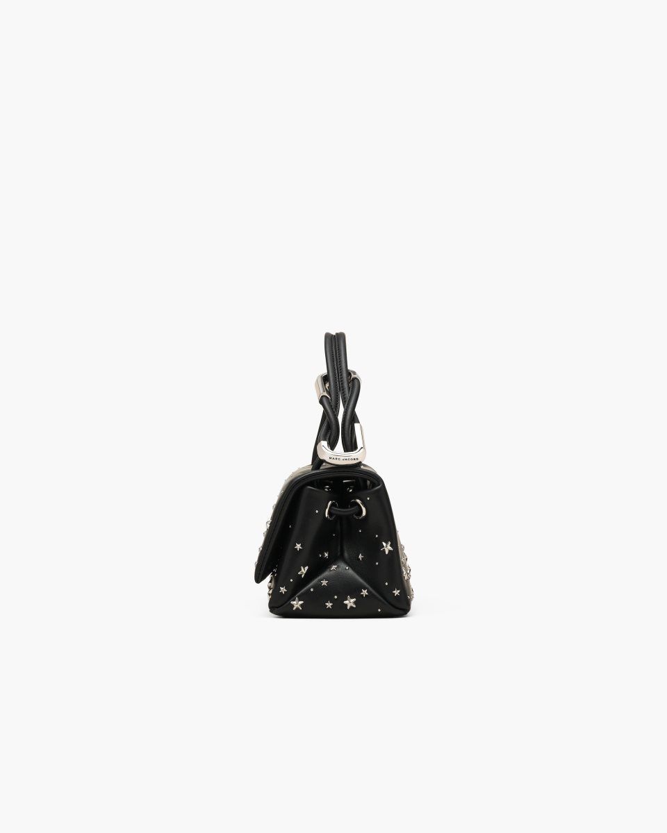 Marc Jacobs The Star-Studded Leather Mini Dual Bag Black | MIAWTK374