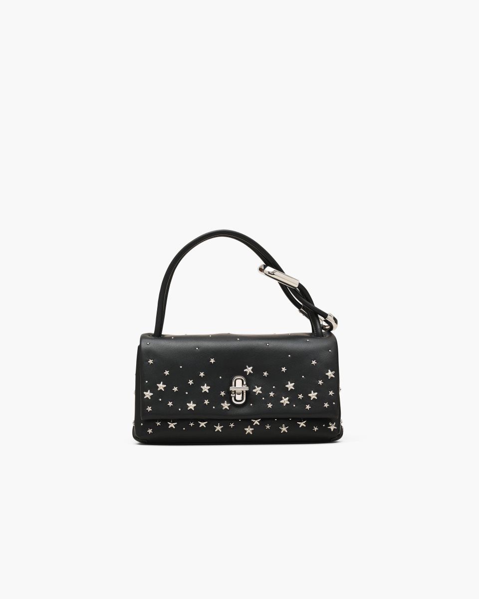 Marc Jacobs The Star-Studded Leather Mini Dual Bag Black | MIAWTK374