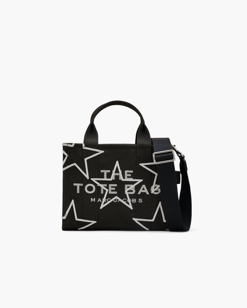 Marc Jacobs The Star Canvas Small Tote Bag Black | RSTJQB906