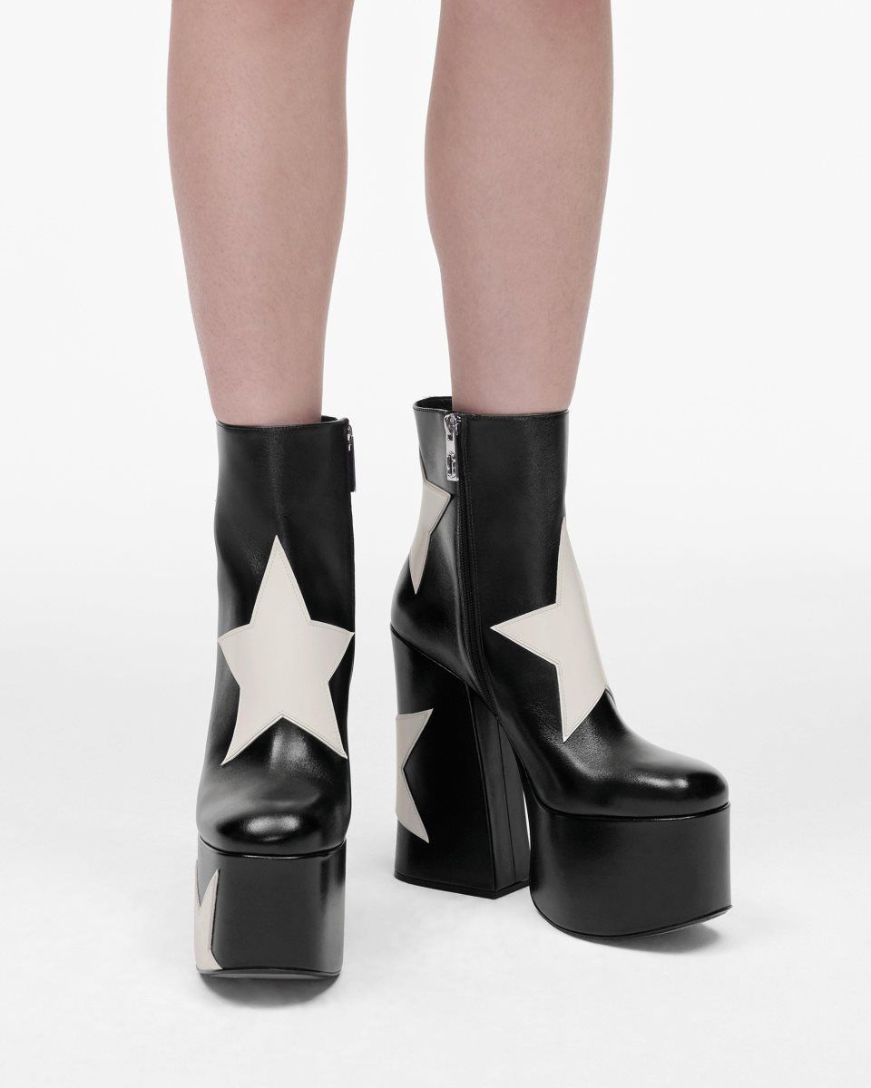 Marc Jacobs The Star Patchwork Kiki Platform Boot Black | YOZJAS073