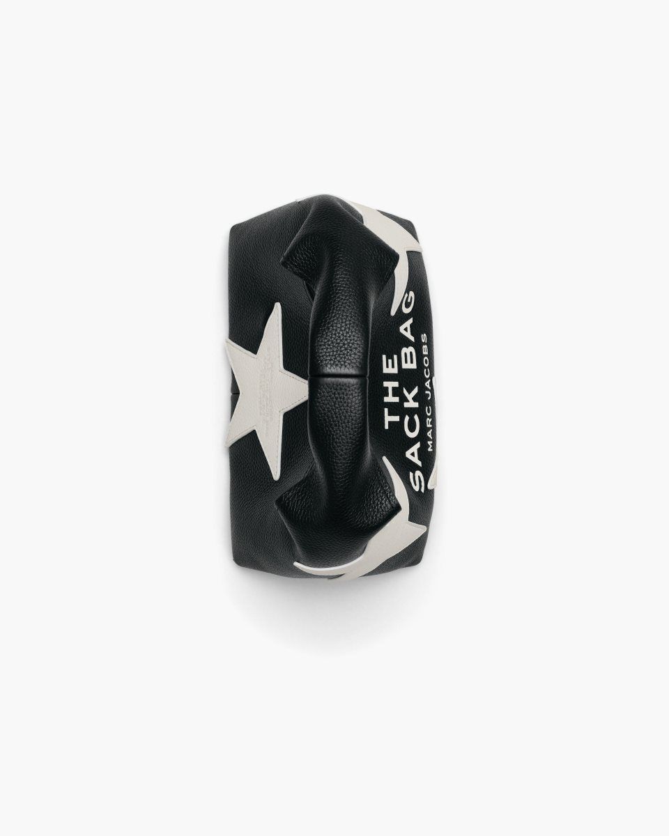 Marc Jacobs The Star Patchwork Leather Mini Sack Bag Black / White | LZMBFX829