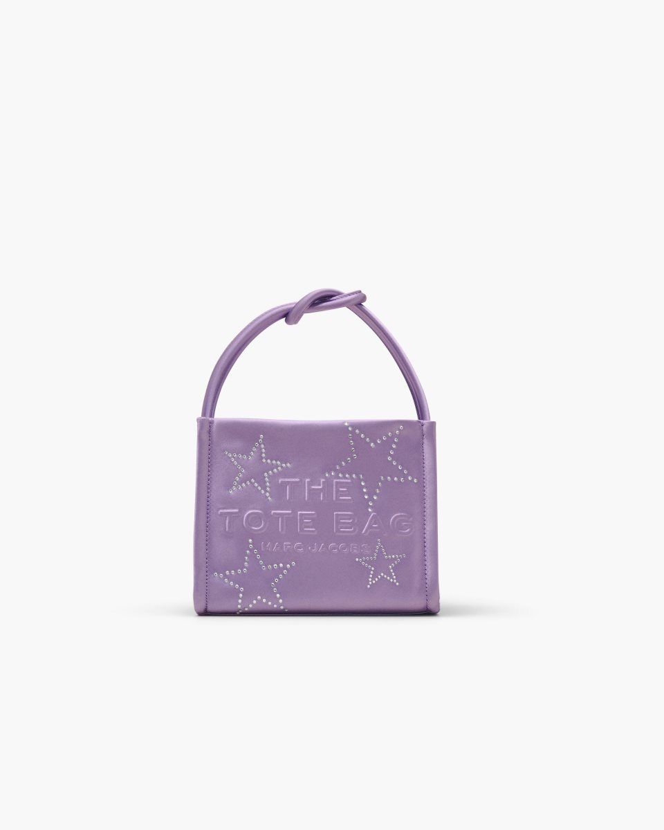 Marc Jacobs The Star Satin Mini Tote Bag Purple | PQFUMS629