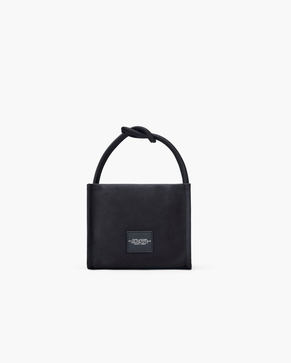 Marc Jacobs The Star Satin Mini Tote Bag Black | WAQRJF401