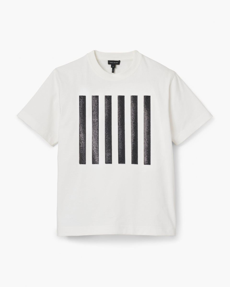 Marc Jacobs The Stripe Box Tee White | INHZVA708