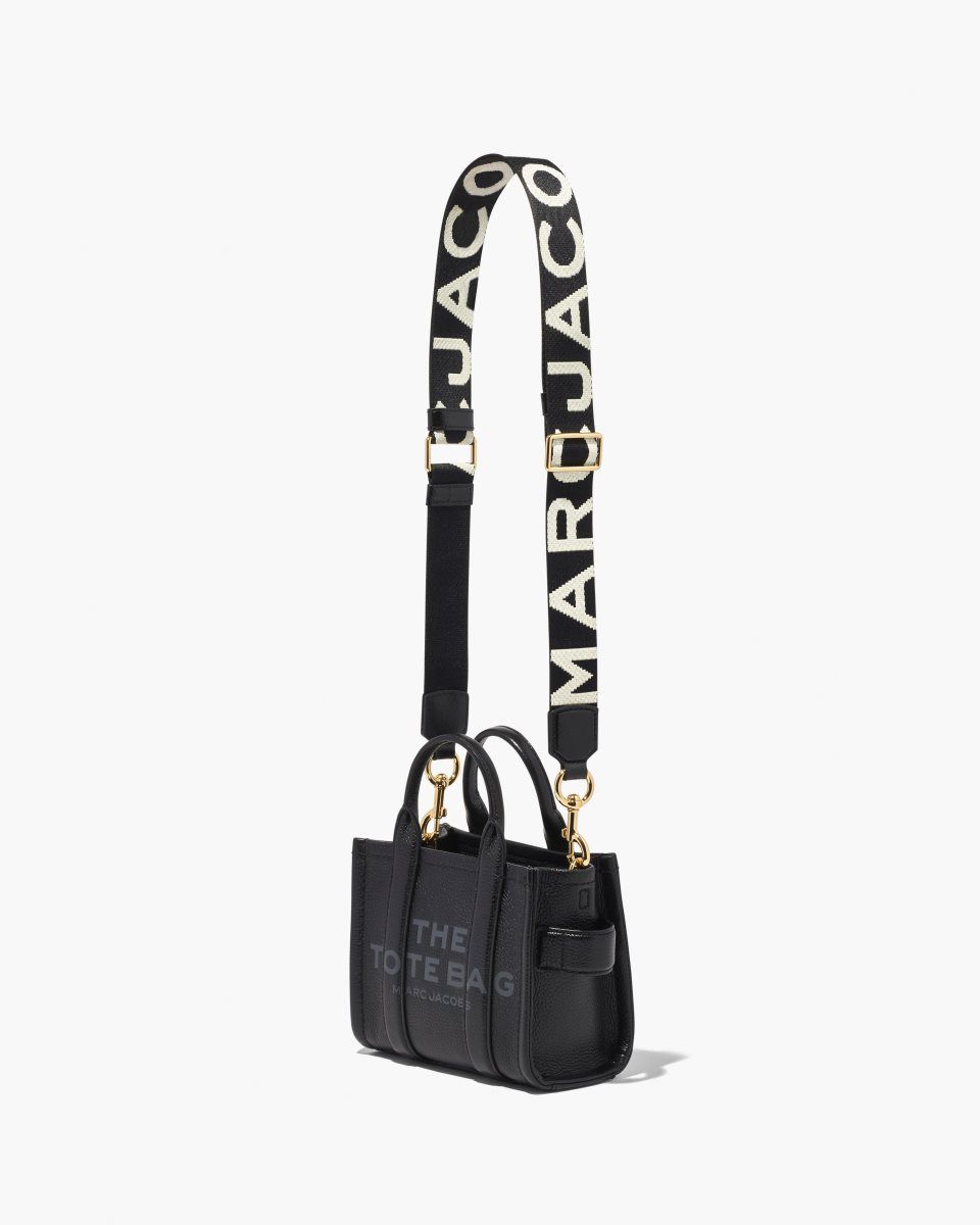 Marc Jacobs The Thin Logo Webbing Strap Black / White | XORSPU628