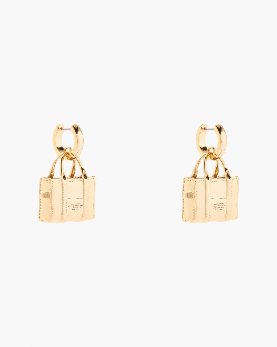 Marc Jacobs The Tote Bag Earrings Light Gold | EMNVAO217