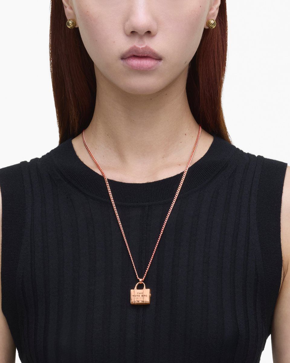 Marc Jacobs The Tote Bag Necklace Rose Gold | CBGIWQ582