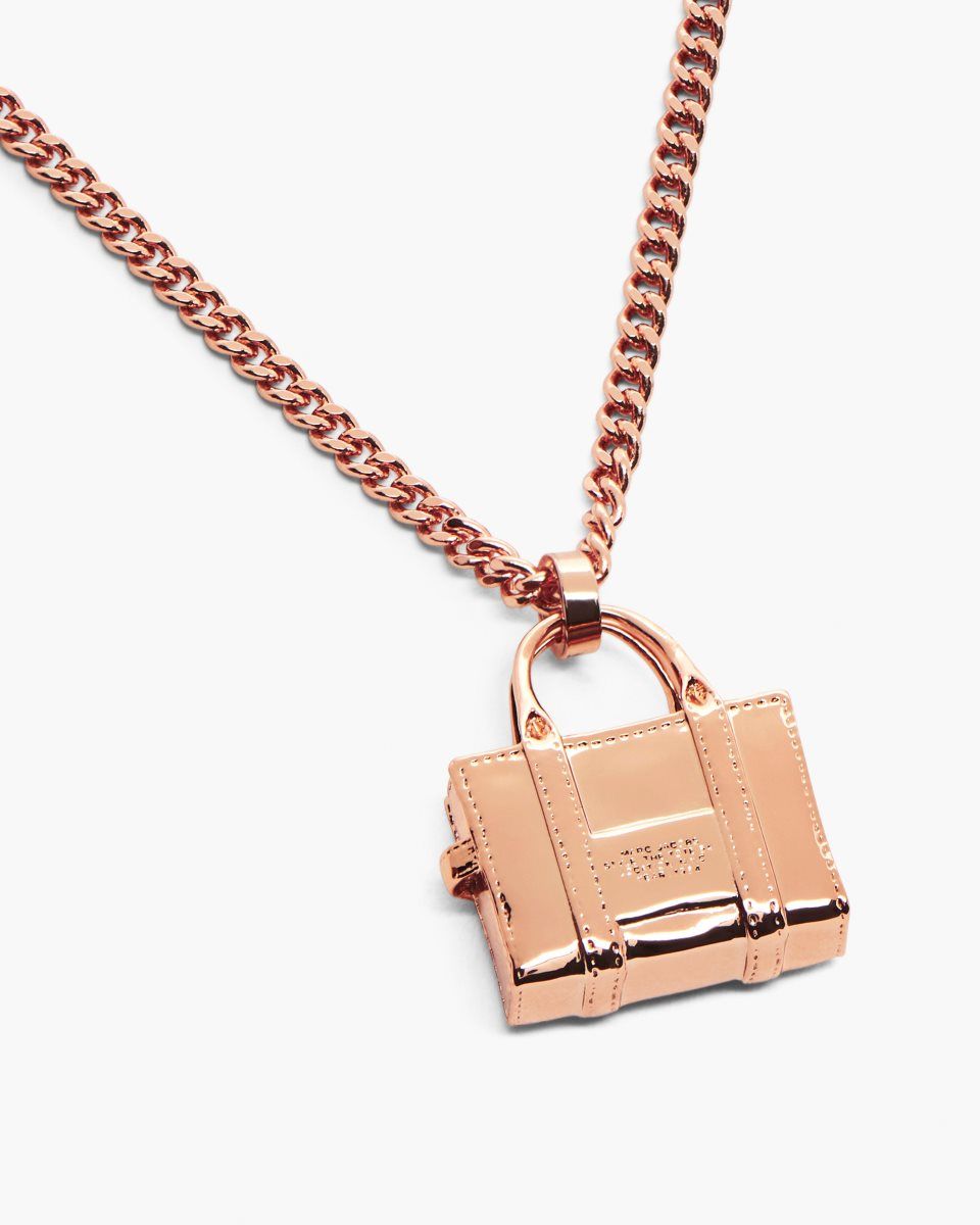 Marc Jacobs The Tote Bag Necklace Rose Gold | CBGIWQ582