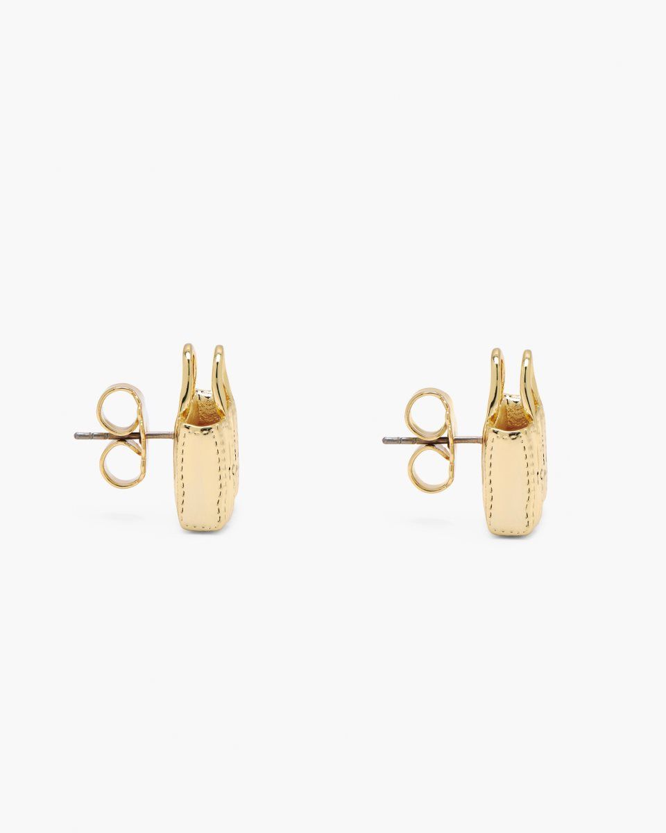 Marc Jacobs The Tote Bag Stud Earrings Light Gold | OKHAJE795