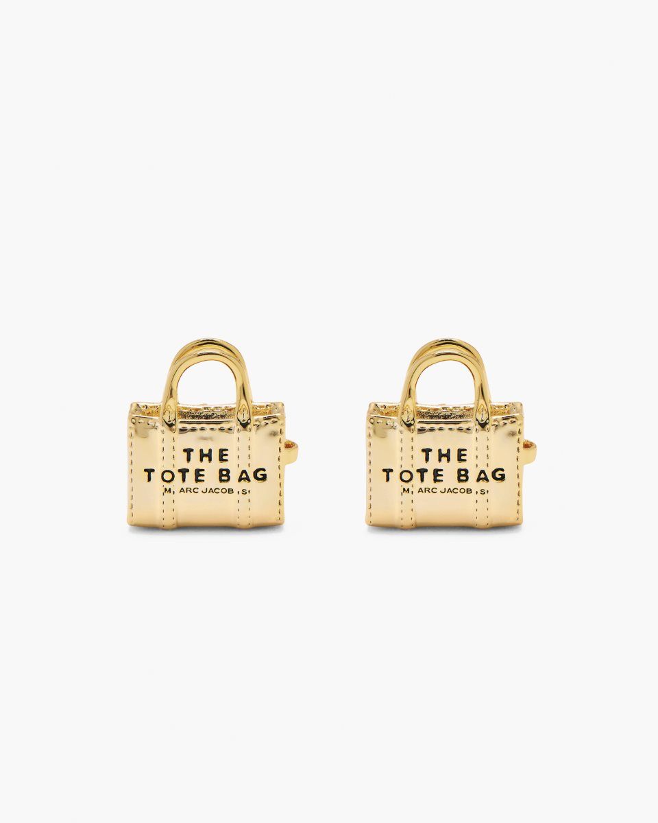 Marc Jacobs The Tote Bag Stud Earrings Light Gold | OKHAJE795