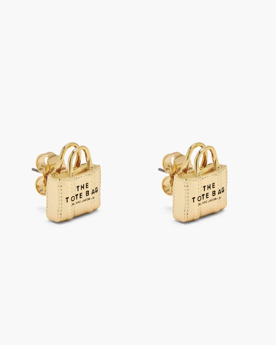 Marc Jacobs The Tote Bag Stud Earrings Light Gold | OKHAJE795