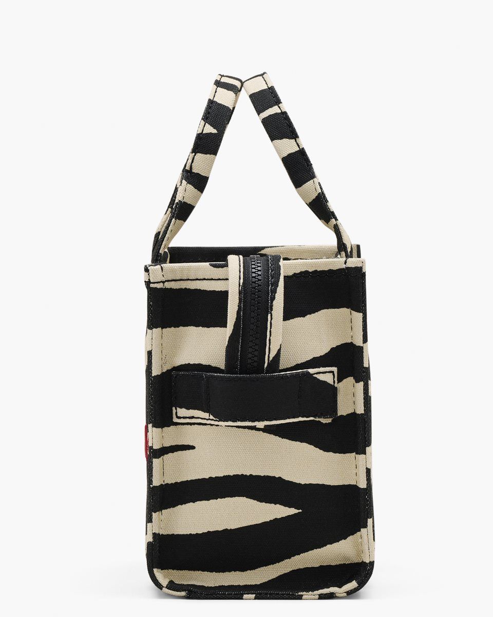 Marc Jacobs The Zebra Canvas Small Tote Bag Black / White | UPEIOH910