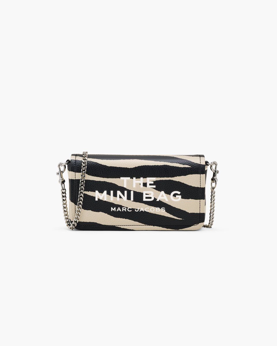 Marc Jacobs The Zebra Leather Chain Mini Bag Black / White | VFGAYM591