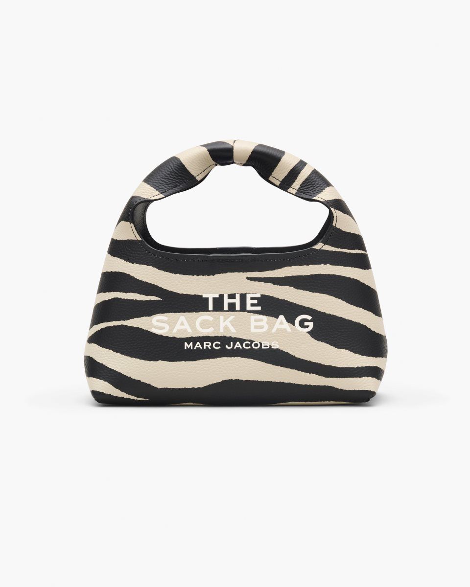 Marc Jacobs The Zebra Leather Mini Sack Bag Black / White | WIDOZP078