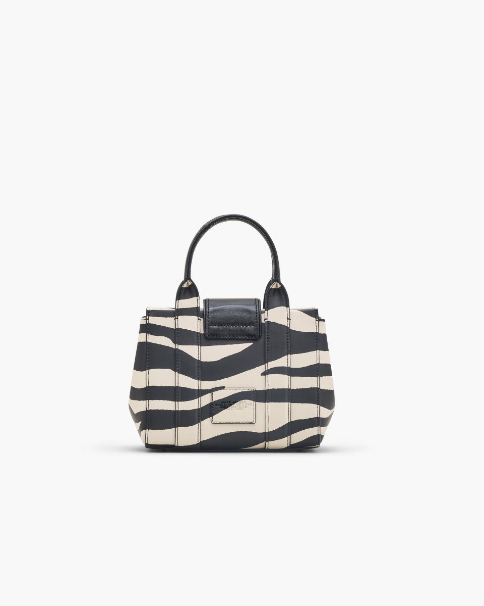 Marc Jacobs The Zebra Turnlock Crossbody Tote Bag Black / White | LCUHFD083